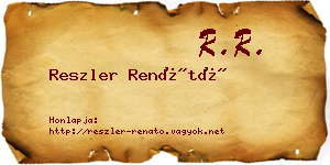 Reszler Renátó névjegykártya